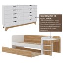 Ver imagem 5 de Quarto Infantil Cama de Solteiro 3 em 1 e Cômoda 10 Gavetas em MDF Premium Helena e Alice Branco/Louro Freijó Grann