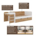 Ver imagem 7 de Quarto Infantil Cama de Solteiro 3 em 1 e Cômoda 10 Gavetas em MDF Premium Helena e Alice Branco/Louro Freijó Grann