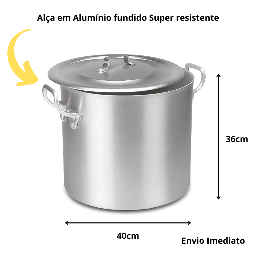 Caldeirão Panela Grande Alumínio N° 40 Caldo Feijoda - 2