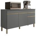 Ver imagem 2 de Balcão de Cozinha Silver 150 Cm 3 Portas 1 Gaveta Gris - Pnr Móveis