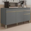 Ver imagem 1 de Balcão de Cozinha Silver 150 Cm 3 Portas 1 Gaveta Gris - Pnr Móveis