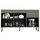 Ver imagem 3 de Balcão de Cozinha Silver 150 Cm 3 Portas 1 Gaveta Gris - Pnr Móveis