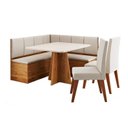 Ver imagem 2 de Conjunto Canto Alemão Baú com Mesa e 2 Cadeiras Scoth MDF Bege