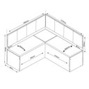 Ver imagem 5 de Conjunto Canto Alemão Baú com Mesa e 2 Cadeiras Scoth MDF Bege
