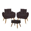 Ver imagem 1 de Kit Luxo 02 Poltronas Amamentação Suede + 1 Puff Pés Palito Cor:cinza