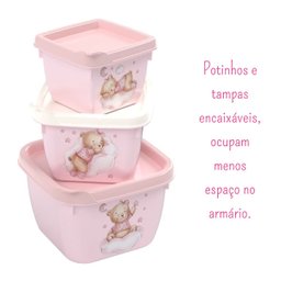 Kit Alimentação Introdução Alimentar Bebê Ursa Rosa Menina - 2