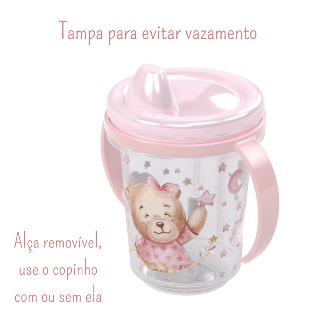 Kit Alimentação Introdução Alimentar Bebê Ursa Rosa Menina - 4
