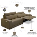 Ver imagem 6 de Sofá 3 Lugares Rettrátil Reclinável Elétrico 254cm Mazi L06 Couro Verde Musgo - Lyam Decor