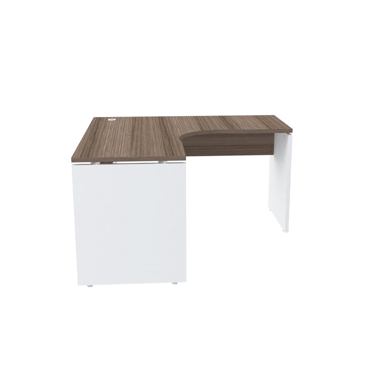 Mesa em L para Escritório 145x145 Pandin P25 - Walnut/Branco - 3