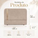 Ver imagem 5 de Cabeceira Glória Casal Estofada Boucle Bege com Detalhe Dourado