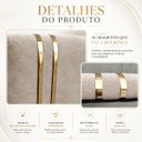 Ver imagem 6 de Cabeceira Glória Casal Estofada Boucle Bege com Detalhe Dourado