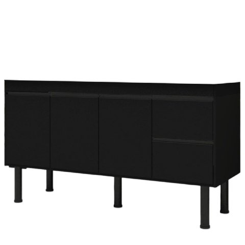 Gabinete Madeira Color 1,44 Metros Preto/preto - 276 - Primatto Gabinete Madeira Color 1,44 M Preto/