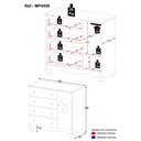 Ver imagem 4 de Cômoda Infantil 95cm 1 Porta com Vidro e 4 Gavetas Suspiro Multimóveis Mp4459 Madeirado/off White