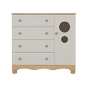 Ver imagem 7 de Cômoda Infantil 95cm 1 Porta com Vidro e 4 Gavetas Suspiro Multimóveis Mp4459 Madeirado/off White