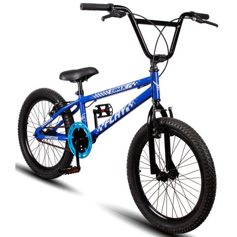 Bicicleta Aro 20 Bmx Infantil Flay Aro Aero Freio V-brake Menino 6, 7, 8, 9, 10 + Anos - Azul Escuro
