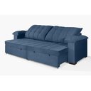 Ver imagem 2 de Sofá Retrátil e Reclinável 2,90m Canadá Estilo Estofados - Suede Veludo Cor "azul"