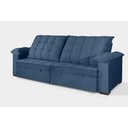 Ver imagem 3 de Sofá Retrátil e Reclinável 2,90m Canadá Estilo Estofados - Suede Veludo Cor "azul"