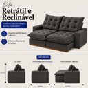 Ver imagem 3 de Sofá Milão Retrátil e Reclinável 290m - Grafite
