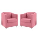 Ver imagem 1 de Kit 2 Poltronas Decorativa Mariana Suede Rosa Dal Poz Estofados