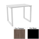 Ver imagem 1 de Mesa de Escritório Pé Tubular Pe25 em Mdp 90 X 45 Cm Cor Walnut e Base Preta