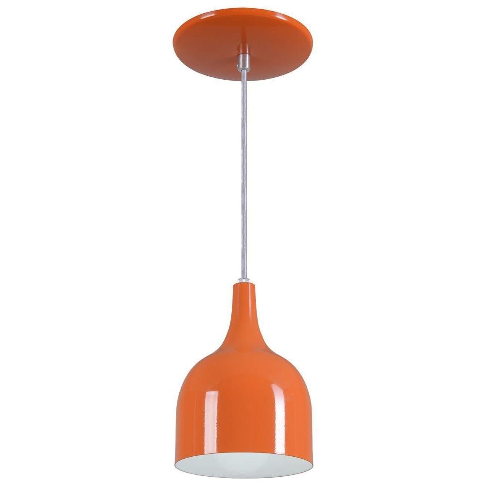 Pendente Gota Luminária Lustre Alumínio Laranja