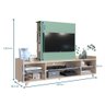 Rack Aurora Com Painel De Tv E Estante Nature Com Verde - 4