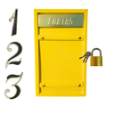Ver imagem 1 de Caixa Correio Carta Grade/embuti Portão Amarela +3 Número Pvc C/cadeado