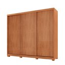 Ver imagem 2 de Guarda-Roupa Casal 100% MDF 3 Portas de Correr 4 Gavetas com 6 Prateleiras e c/ Pés Chile Marrom/Mar