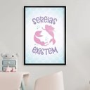 Ver imagem 1 de Quadro Decorativo Sereias Existem 24x18cm - com Vidro:moldura Branca