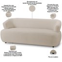 Ver imagem 4 de Kit Sofá 3 Lugares para Sala 198cm com 01 Poltrona Orgânica Florea M05 Bouclê Creme - Lyam Decor