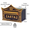 Ver imagem 2 de Caixa de Correio para Cartas Chinesa Ouro Detras 15x25x12cm
