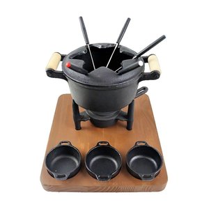 Aparelho Fondue Ferro a Álcool Completo Aparador e Molheiras