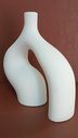 Ver imagem 2 de Vaso Decorativo Enfeite Casa Cerâmica 24x24x3cm Branco