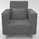 Ver imagem 1 de Poltrona Robusta para Sala e Recepção Confortável Reforçada Suede Premium:chumbo