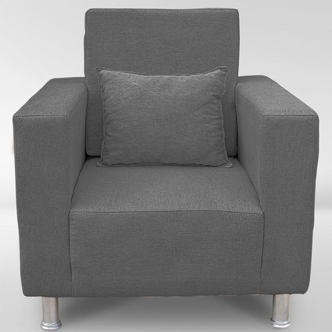 Poltrona Robusta para Sala e Recepção Confortável Reforçada Suede Premium:chumbo