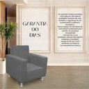 Ver imagem 4 de Poltrona Robusta para Sala e Recepção Confortável Reforçada Suede Premium:chumbo