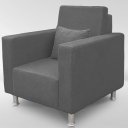 Ver imagem 3 de Poltrona Robusta para Sala e Recepção Confortável Reforçada Suede Premium:chumbo