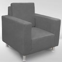 Ver imagem 5 de Poltrona Robusta para Sala e Recepção Confortável Reforçada Suede Premium:chumbo