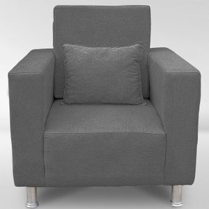 Poltrona Robusta para Sala e Recepção Confortável Reforçada Suede Premium:chumbo