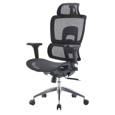 Cadeira Escritório Nr-17 Tribeca Presidente C/ Braços Fratini Encosto Tela Mesh Preta Base Rodí