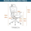Ver mais imagens de Cadeira Escritório Nr-17 Tribeca Presidente C/ Braços Fratini Encosto Tela Mesh Preta Base Rodí