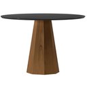Ver imagem 1 de Mesa de Jantar Isis 117x117 cm com Vidro Cinamomo Preto - New Ceval
