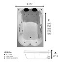Ver imagem 4 de Banheira Dupla Lindóia Completa com Hidro em Acrílico - 1.40x1.10x0.40 - 220v