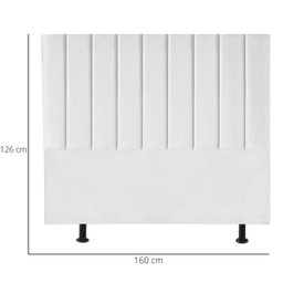 Cabeceira de Cama Queen Box Estofada 160 cm Karla Suede:Branco - 3