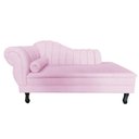 Ver imagem 3 de Recamier Decorativo Divã Amsterdã 147cm Lado Direito Couro Rosa Bebê