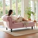 Ver imagem 2 de Recamier Decorativo Divã Amsterdã 147cm Lado Direito Couro Rosa Bebê