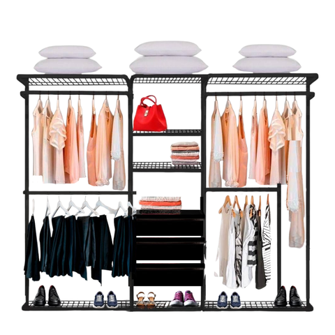Closet Aramado - Linear Clr 250 com Gaveta - 2,50m - Preto