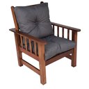 Ver imagem 1 de Poltrona Colonial Cancún de Madeira C/ Almofadas de Jacquard e Poliéster Cinza Escuro