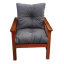 Ver imagem 5 de Poltrona Colonial Cancún de Madeira C/ Almofadas de Jacquard e Poliéster Cinza Escuro