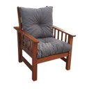 Ver imagem 4 de Poltrona Colonial Cancún de Madeira C/ Almofadas de Jacquard e Poliéster Cinza Escuro